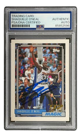 Shaquille O'Neal Signed 1992/93 Topps #362 Magic Rookie Card PSA/DNA