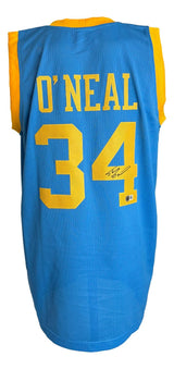 Shaquille O'Neal Los Angeles Signed Light Blue Basketball Jersey BAS