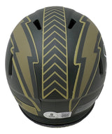 Shawn Merriman Signed Chargers Salute To Service Mini Speed Helmet BAS
