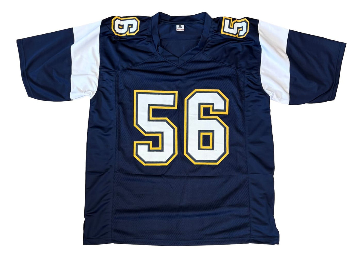 Shawn Merriman San Diego Signed Navy Football Jersey Lights Out BAS