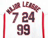 Charlie Sheen Bernsen Berenger Signed White Major League Baseball Jersey BAS