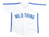Charlie Sheen Major League Signed White Rick Vaughn Baseball Jersey BAS