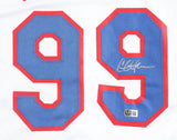 Charlie Sheen Major League Signed White Rick Vaughn Baseball Jersey BAS