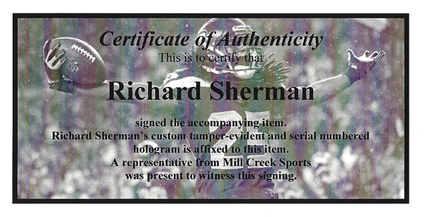 Richard Sherman Autographed Framed 8x10 Photo Seattle Seahawks RS Holo Stock #90585