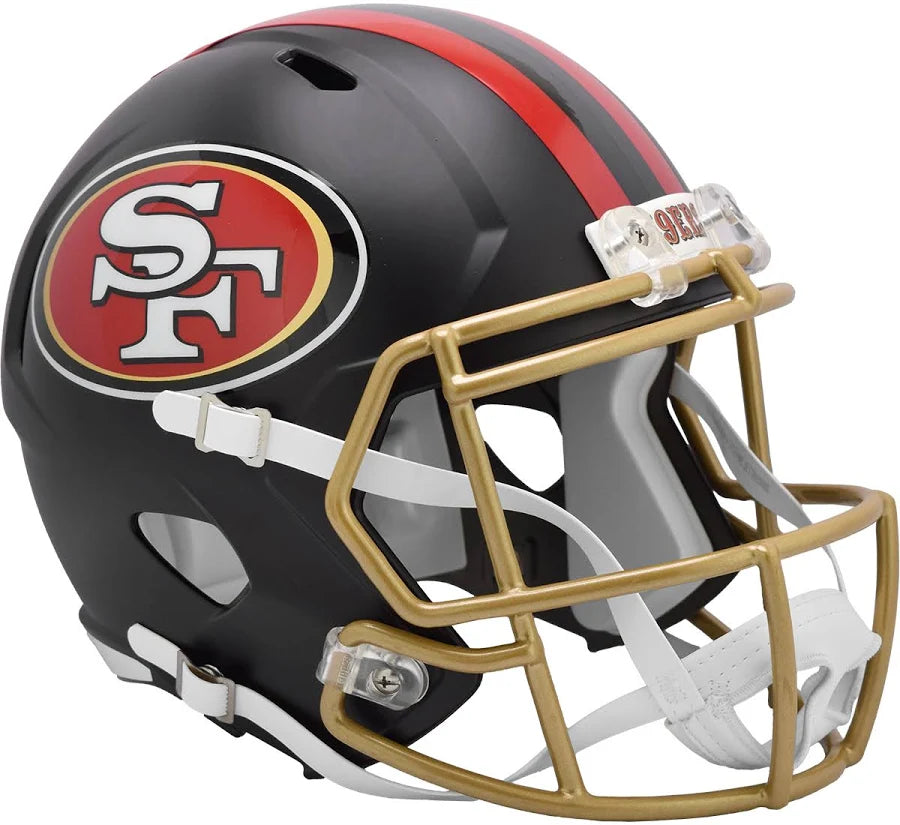 Unsigned San Francisco 49ers Black Rivalries Speed Replica Full Size Helmet Stock #268297