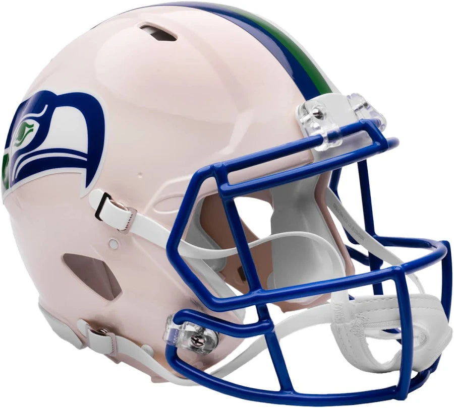 Unsigned Seattle Seahawks Riddell Cream Retro Full Size Speed Authentic Helmet Stock #261865