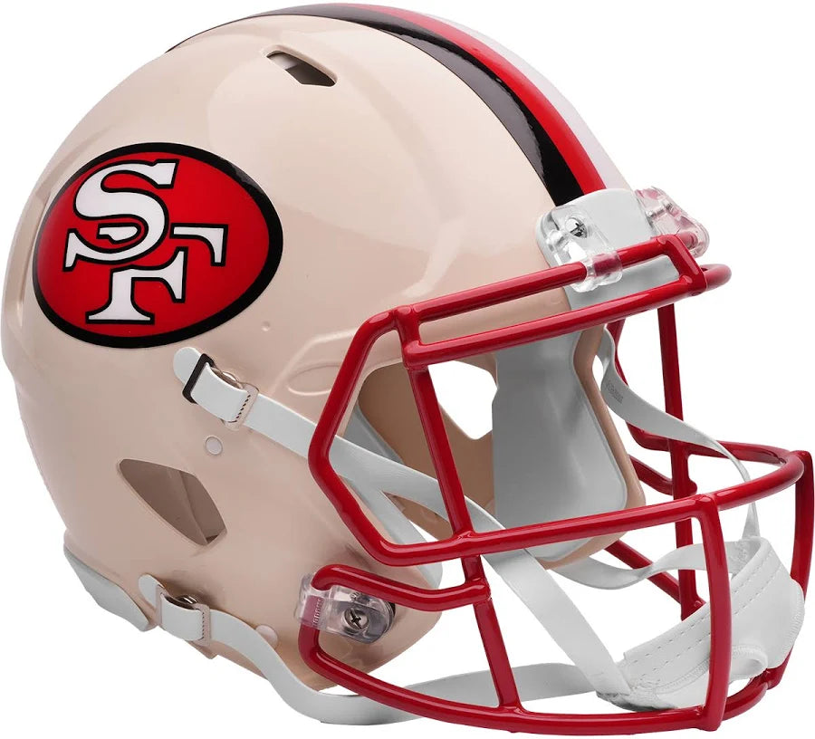 Unsigned San Francisco 49ers Cream Retro Speed Authentic Full Size Helmet Stock #268300
