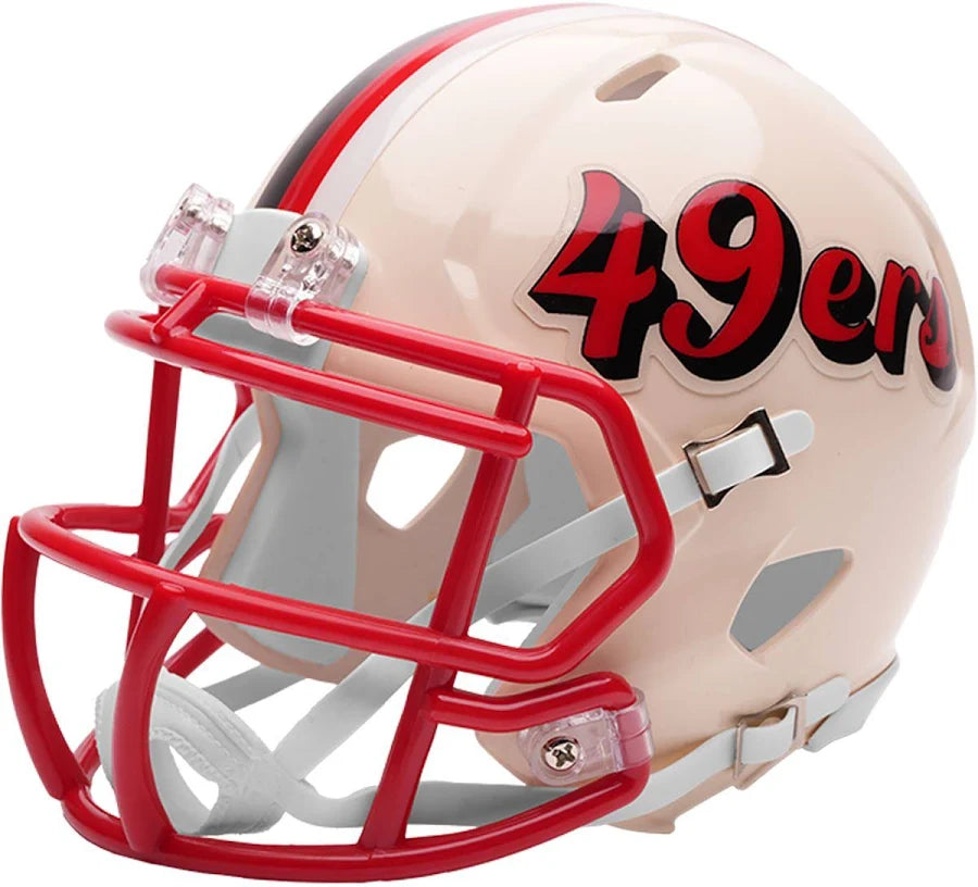 Unsigned San Francisco 49ers Cream Retro Speed Mini Helmet Stock #268294