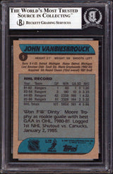 Rangers John Vanbiesbrouck Authentic Signed 1986 Topps #9 Card BAS Slabbed