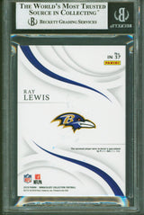 Ray Lewis Authentic Signed 2019 Immaculate Collection Mem #37 3/52 Card BAS Slab