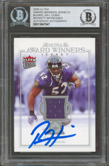 Ravens Ray Lewis Signed 2006 Ultra Award Winners Jerseys #UAARL Card BAS Slabbed