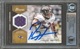 Ray Lewis Signed 2012 Bowman Inside The Numbers Relics #TNRRL Card BAS Slabbed