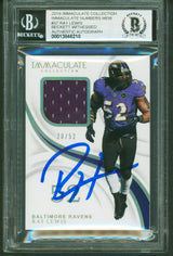 Ray Lewis Signed 2019 Immaculate Collection #37 20/52 Card Auto 10! BAS Slabbed