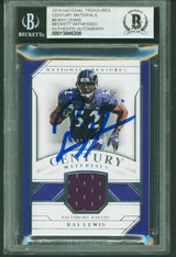 Ray Lewis Signed 2018 National Treasures Century Mat #9 Card Auto 10! BAS Slab
