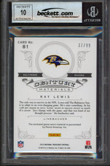 Ray Lewis Signed 2012 National Treasures Century #81 37/99 Card Auto 10 BAS Slab