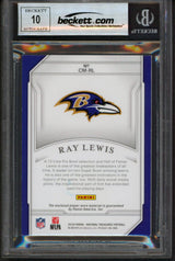 Ray Lewis Signed 2018 National Treasures Holo Gold #9 Card Auto 10! BAS Slabbed