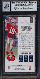 49ers Joe Montana Signed 2015 Score All Franchise Green#3 Card Auto 10! BAS Slab