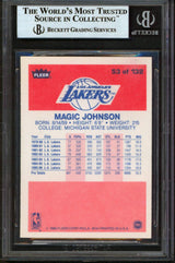 Lakers Magic Johnson "HOF 02" Authentic Signed 1986 Fleer #53 Card BAS Slabbed