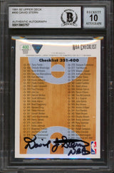 David Stern Signed 1991 Upper Deck #400 Card Auto Graded Mint 10! BAS Slabbed