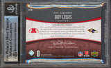 Ravens Ray Lewis Signed 2007 Artifacts AFC/NFC Apparel #RL 236/325 Card BAS Slab