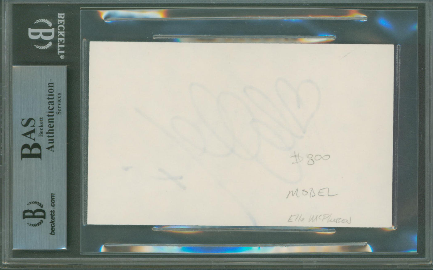 Elle Macpherson Friends Authentic Signed 3x5 Index Card Autographed BAS Slabbed