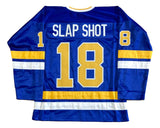 Slap Shot Jeff Hanson Blue Hockey Jersey