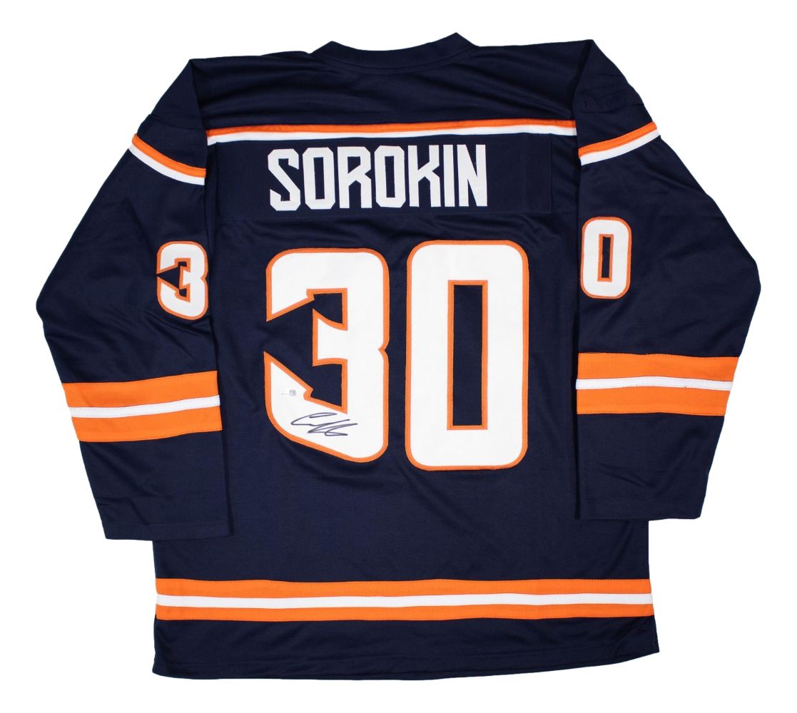 Ilya Sorokin New York Signed Alternate Navy Hockey Jersey JSA Hologram