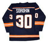 Ilya Sorokin New York Signed Alternate Navy Hockey Jersey JSA Hologram