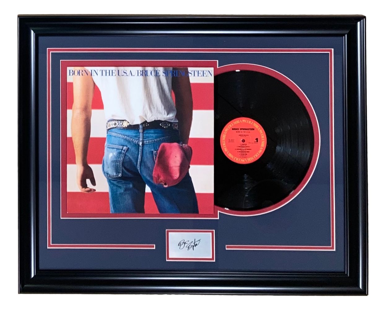 Bruce Springsteen Framed Born In The USA Vinyl Record w/ Laser Engrave Auto