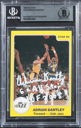 Jazz Adrian Dantley "6x All Star, HOF 2008" Signed 1984 Star #228 Card BAS Slab