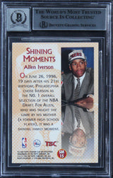 Allen Iverson Signed 1996 Stadium Club Shining Moments #SM15 RC Auto 10 BAS Slab