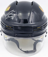 Jonathan Toews Autographed Chicago Blackhawks Black Mini Helmet Beckett BAS Witness Stock #250191