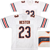 Chicago Bears Devin Hester Autographed White Jersey Beckett BAS QR Stock #250274