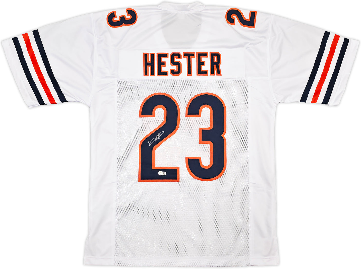 Chicago Bears Devin Hester Autographed White Jersey Beckett BAS QR Stock #250274