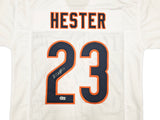 Chicago Bears Devin Hester Autographed White Jersey Beckett BAS QR Stock #250274