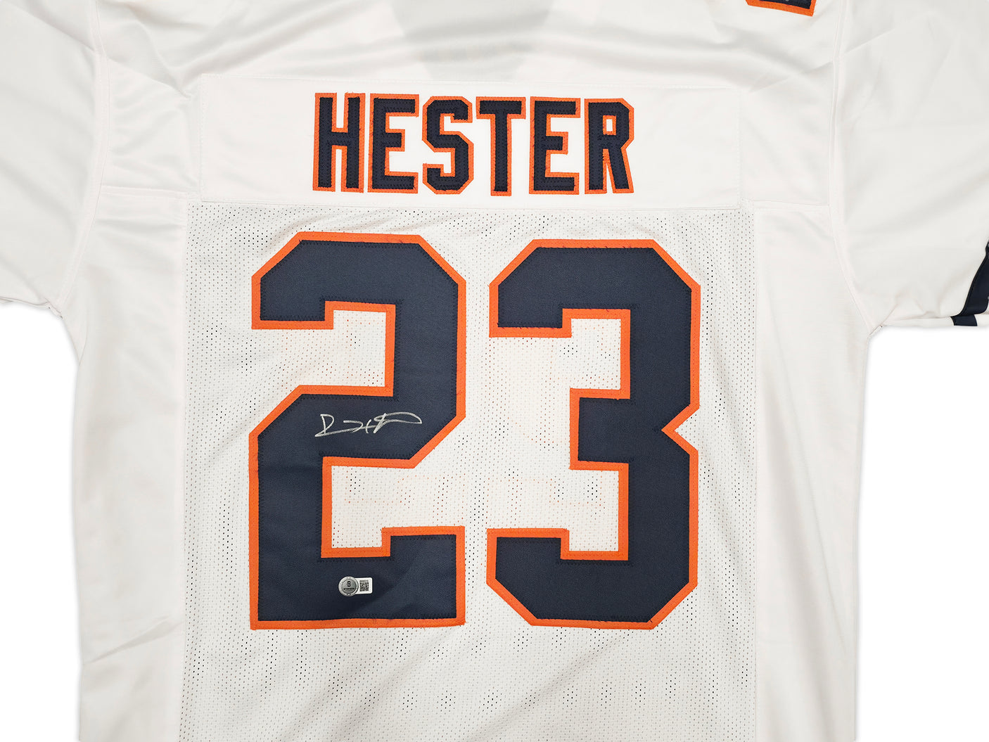Chicago Bears Devin Hester Autographed White Jersey Beckett BAS QR Stock #250273
