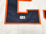 Chicago Bears Devin Hester Autographed White Jersey Beckett BAS QR Stock #250273