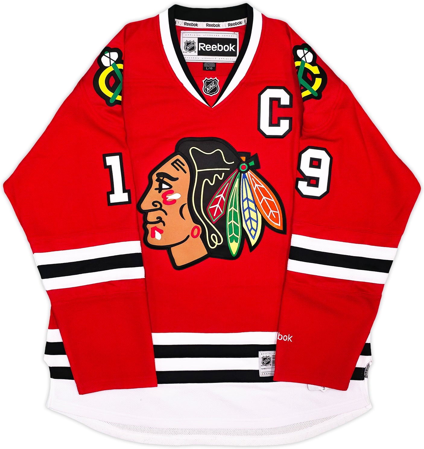 Chicago Blackhawks Jonathan Toews Autographed Red Reebok Premier Jersey Size L Beckett BAS Witness Stock #250188