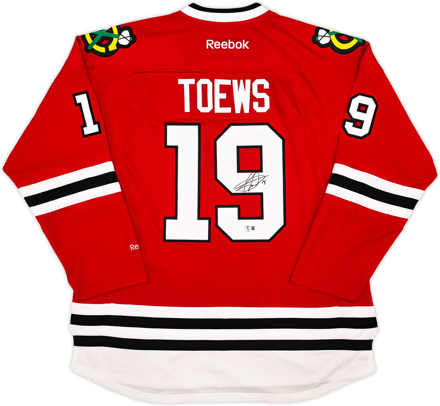 Chicago Blackhawks Jonathan Toews Autographed Red Reebok Premier Jersey Size XXL Beckett BAS Witness Stock #250190