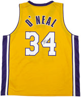 Los Angeles Lakers Shaquille O'Neal Autographed Gold Jersey JSA Stock #248834