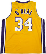 Los Angeles Lakers Shaquille O'Neal Autographed Gold Jersey "34" JSA Stock #248833