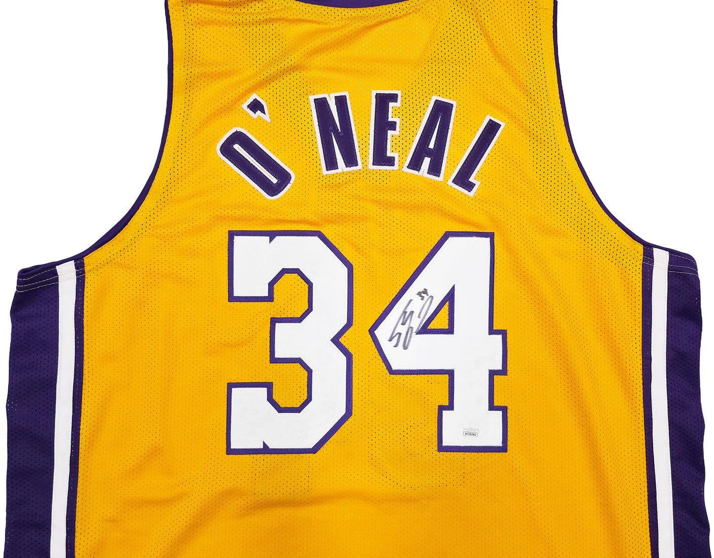 Los Angeles Lakers Shaquille O'Neal Autographed Gold Jersey "34" JSA Stock #248833