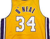 Los Angeles Lakers Shaquille O'Neal Autographed Gold Jersey "34" JSA Stock #248833