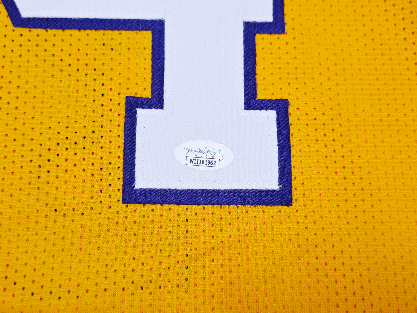 Los Angeles Lakers Shaquille O'Neal Autographed Gold Jersey "34" JSA Stock #248833