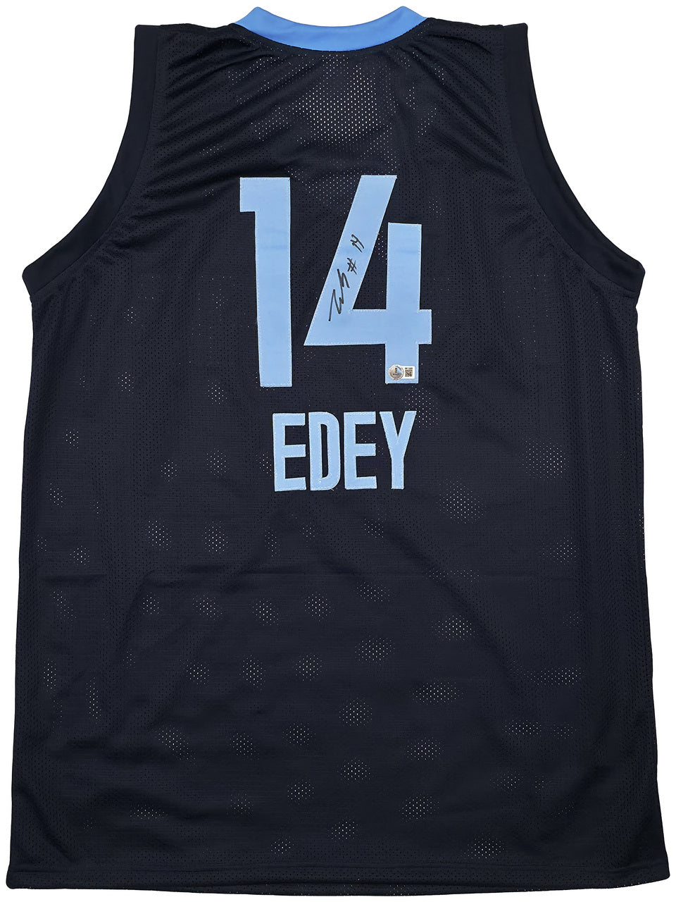 Memphis Grizzlies Zach Edey Autographed Blue Jersey Beckett BAS Witness Stock #249027