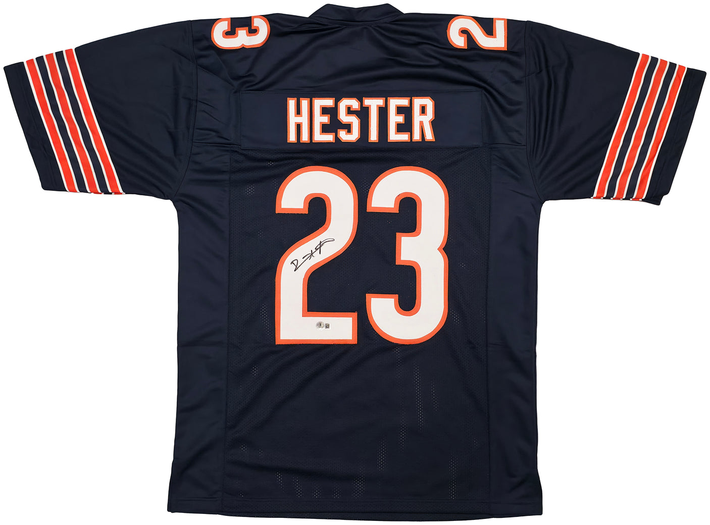 Chicago Bears Devin Hester Autographed Blue Jersey Beckett BAS QR Stock #250272