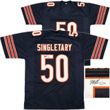 Chicago Bears Mike Singletary Autographed Blue Jersey Beckett BAS Witness Stock #250275
