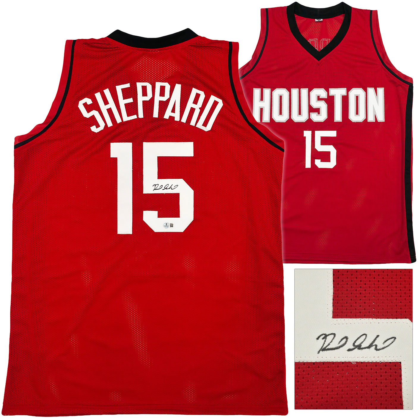Houston Rockets Reed Sheppard Autographed Red Jersey Beckett BAS QR Stock #250276