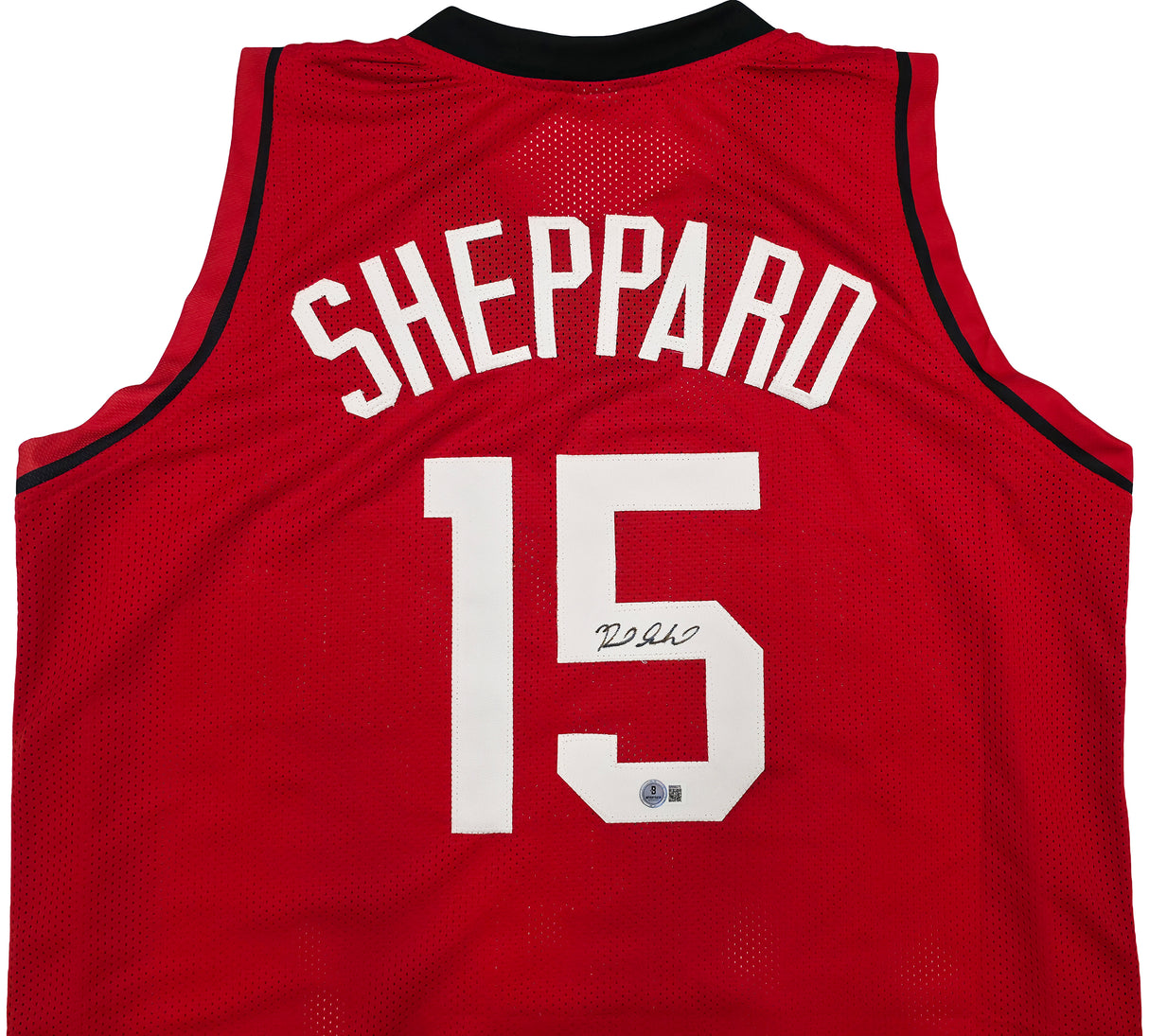 Houston Rockets Reed Sheppard Autographed Red Jersey Beckett BAS QR Stock #250276