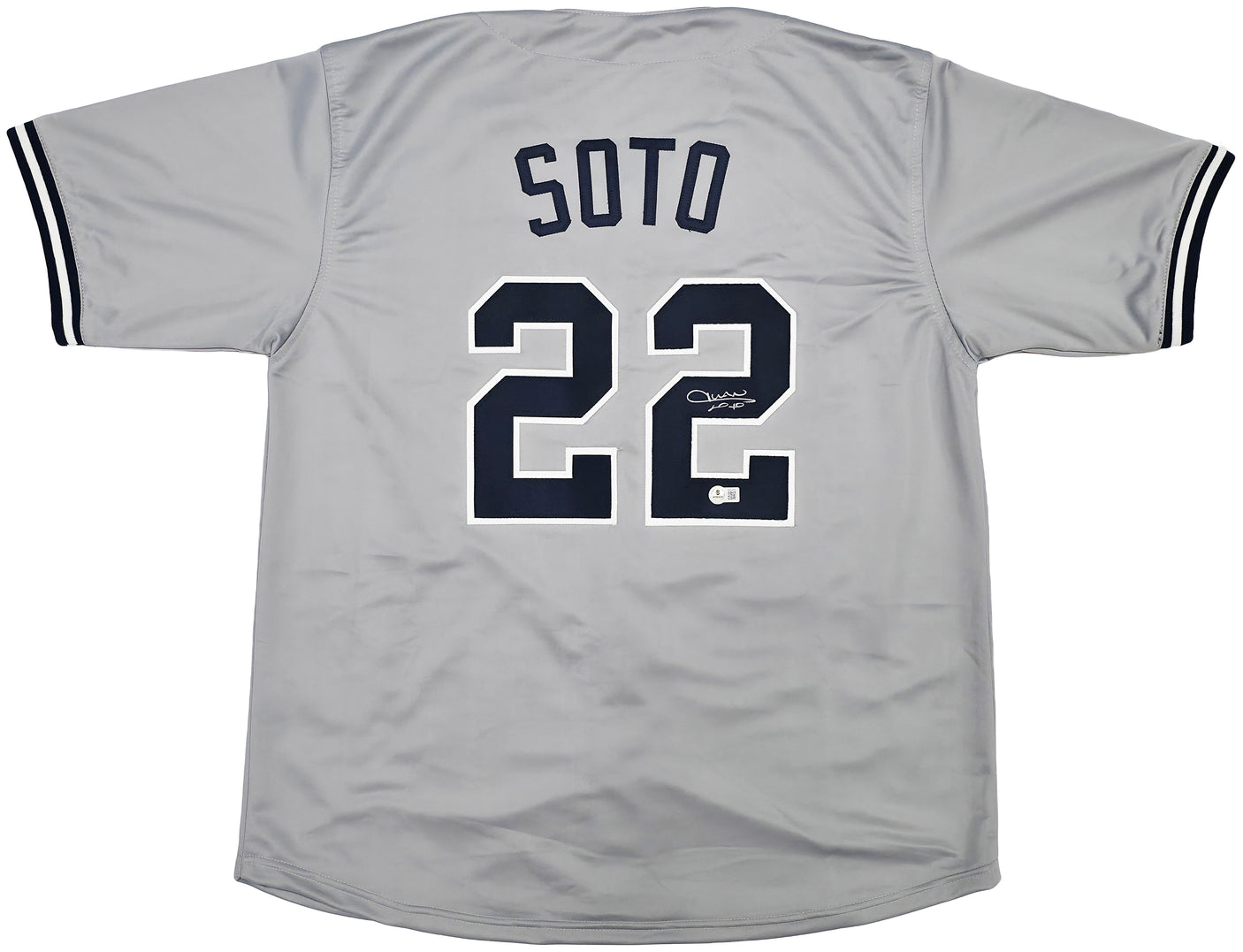 New York Yankees Juan Soto Autographed Gray Jersey Beckett BAS QR Stock #250496